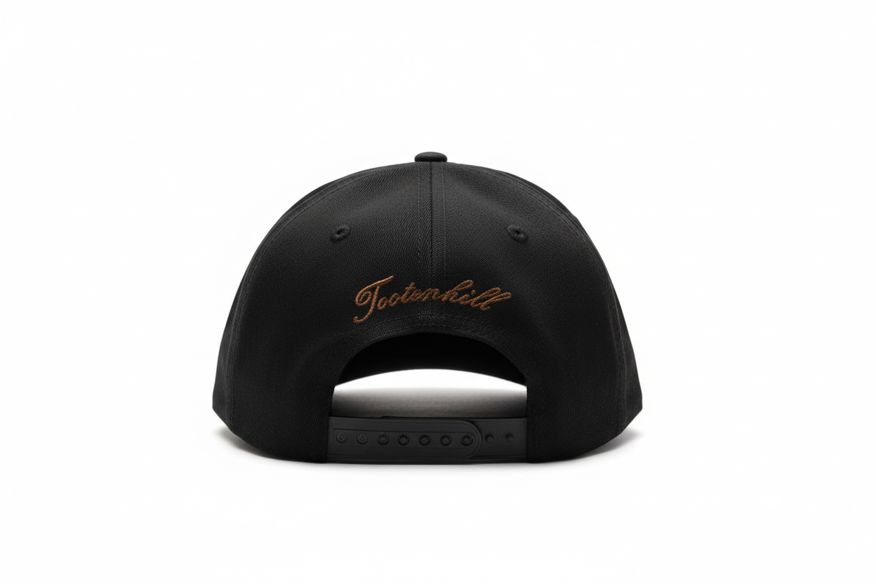 Black Flat Bill Back View