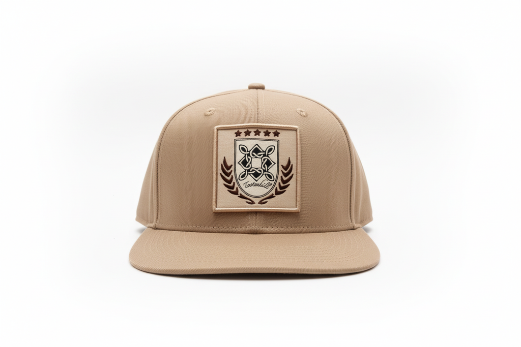 Khaki Brown Flat Bill Cap - Professional