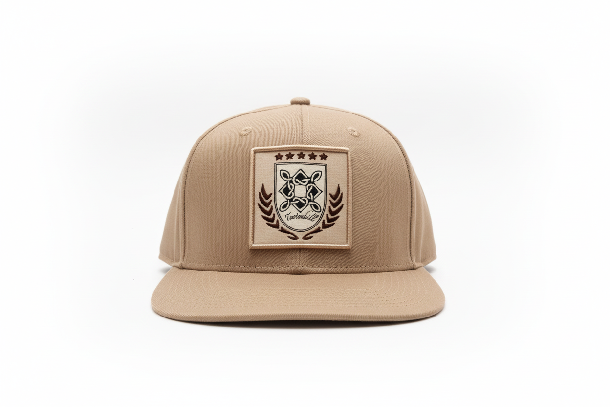 Khaki Brown Flat Bill Cap - Professional