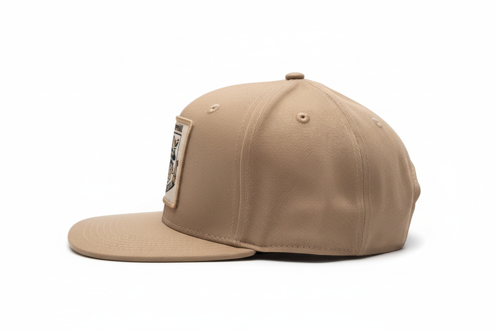 Khaki Brown Flat Bill Side View