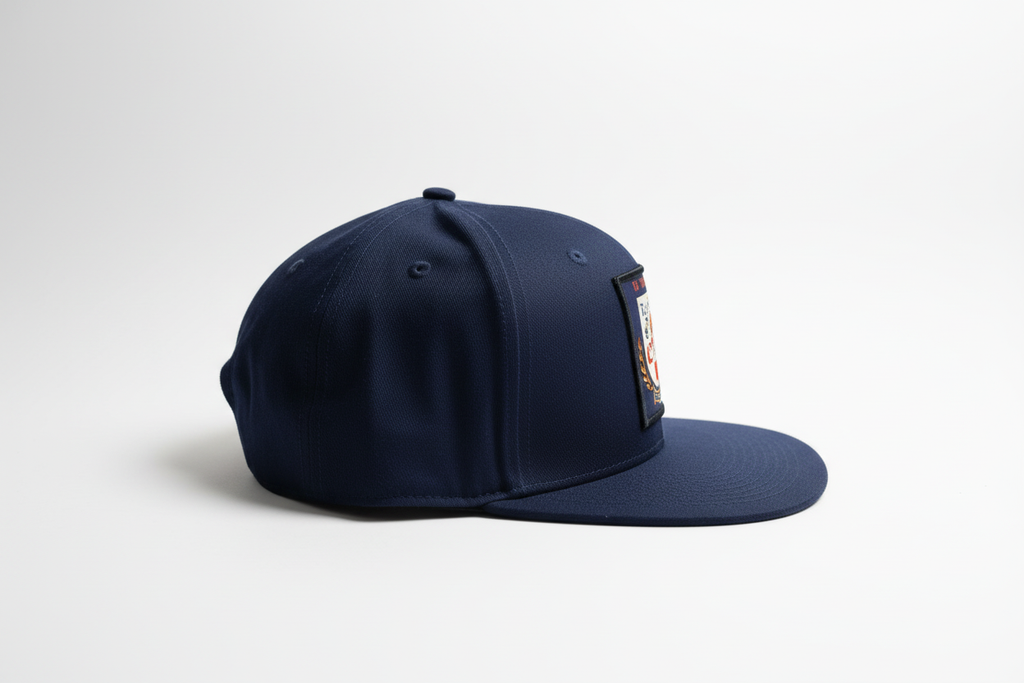 Navy Blue Flat Bill Side View