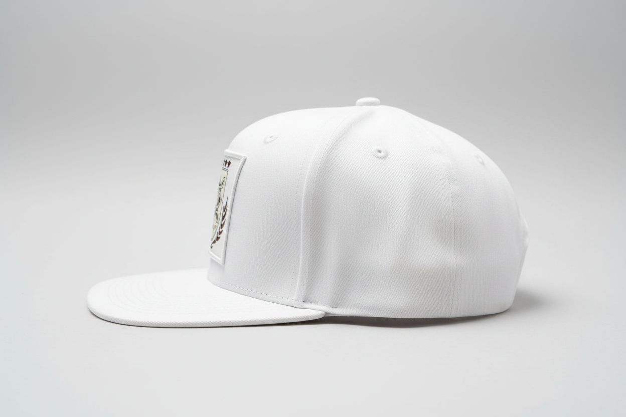 White Flat Bill Side View